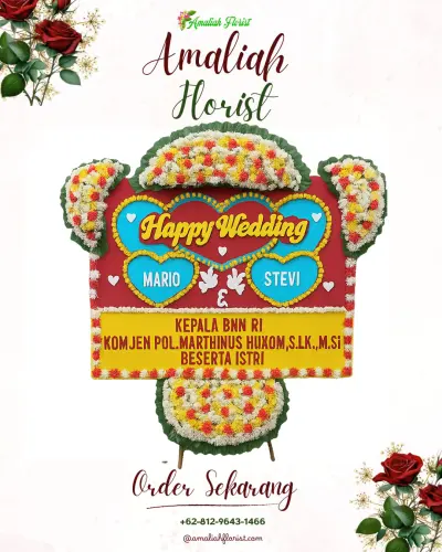 Karangan Papan Bunga Pernikahan di Ngabeyan